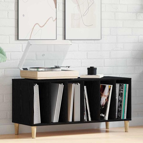 vidaXL Skrinka na gramofónové platne Čierny dub 100 x 38 x 48 cm