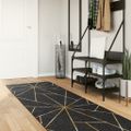 vidaXL Koberec umývateľný čierno-zlatý 80x300 cm