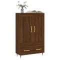 vidaXL Vysoká skrinka hnedá dub 69,5x31x115 cm kompozitné drevo