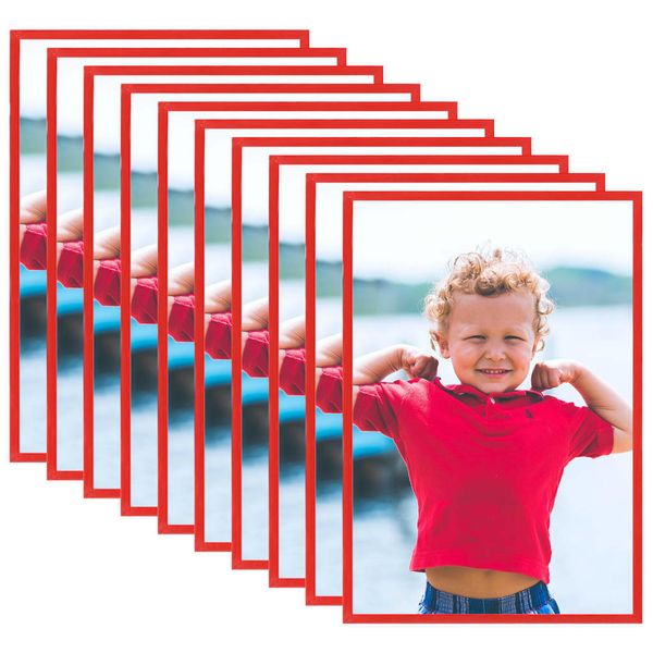 vidaXL Fotorámiky na stenu alebo stôl 10 ks červené 13x18 cm MDF