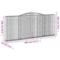 vidaXL Oblúkové gabiónové koše 3ks 400x30x160/180cm pozinkované železo