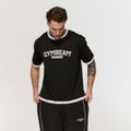 Tričko Oversized Varsity Black - GymBeam, veľkosť S, 92 % polyester 8 % elastane