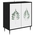 vidaXL Servírovacia skriňa HANAU Čierny dub 69 x 33 x 76 cm