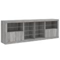 vidaXL Komoda s LED svetlami sivá sonoma 202x37x67 cm