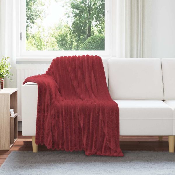 vidaXL Prikrývky na hodenie 6 pcs Bordeaux červená 150 x 130 cm Flís