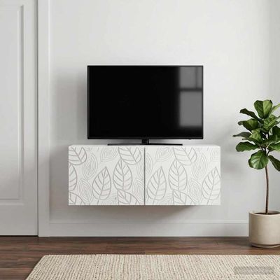 vidaXL Nástenná TV skrinka 59,5 x 41 x 30 cm Biela Kompozitné drevo