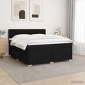 vidaXL LED boxspring posteľ s matracom Čierna 140 x 200 cm Látka