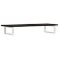 vidaXL Polica pod umývadlo, nástenná, oceľ a dubový masív
