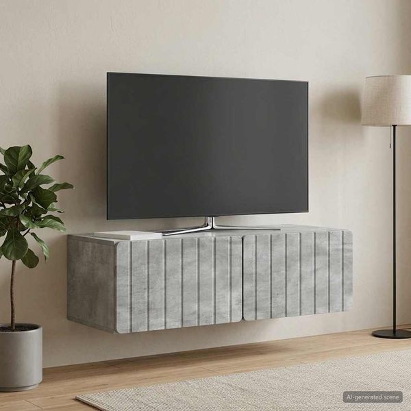 vidaXL Nástenná TV skrinka Nástenný Betónovo sivá 98 x 41 x 30 cm