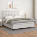 vidaXL Boxspring posteľ s matracom biela 180x200 cm umelá koža