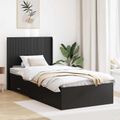 vidaXL Posteľový rám s úložným priestorom a čelom Čierna 75 x 190 cm