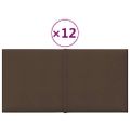vidaXL Nástenné panely 12 ks hnedé 30x15 cm látkové 0,54 m²