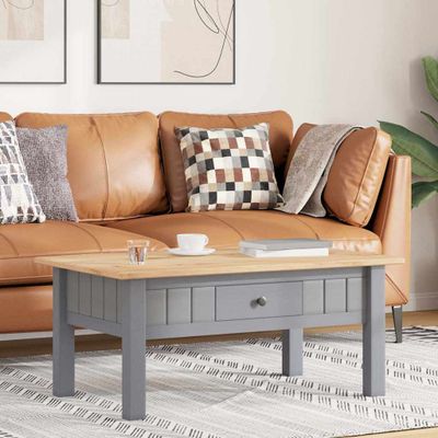 vidaXL Konferenčný stolík, sivý 100x60x43,5 cm, borovica Panama Range