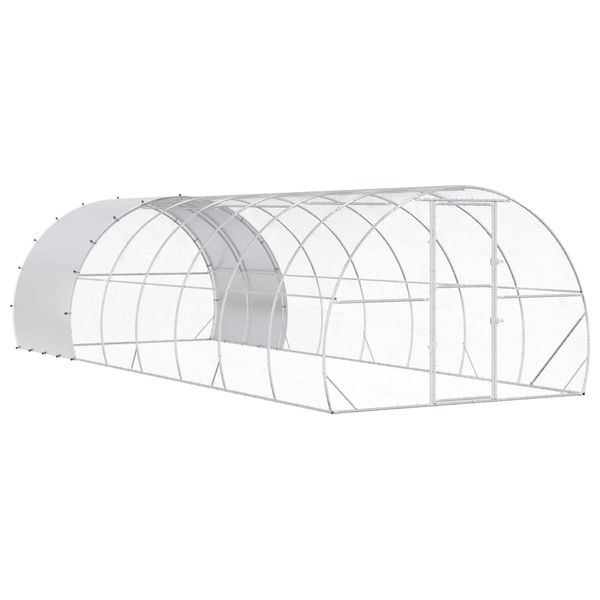 vidaXL Kurník pre kurčatá Strieborná 800 x 300 x 200 cm