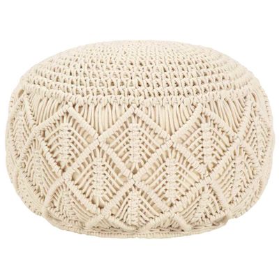 vidaXL Ručne vyrobená taburetka macrame 45x30 cm, bavlna