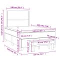 vidaXL Boxspring posteľ+matrac, kapučínová 120x190cm, umelá koža