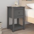 vidaXL Nočný stolík sivý 40x35x61,5 cm masívne borovicové drevo