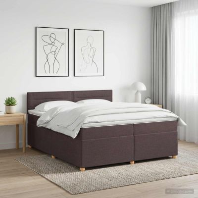vidaXL Posteľ boxspring s matracom Tmavohnedá 200 x 200 cm Látka