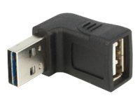 USB adaptér - USB (F) do USB (M) - konektor 90° - čierna