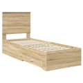 vidaXL Rám postele Sonoma dub a striebro 70 x 190 cm Kompozitné drevo