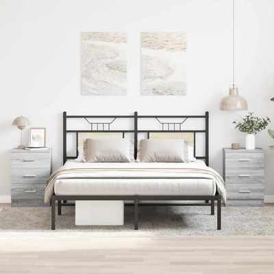 vidaXL Nočné stolíky 2 ks sivé sonoma 38x35x56 cm spracované drevo
