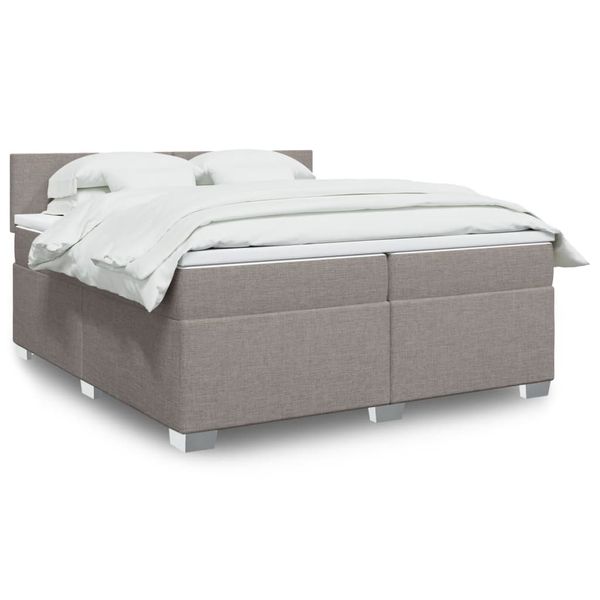 vidaXL Boxspring posteľ s matracom sivohnedý 200x200 cm látka