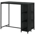 vidaXL Barový stolík s úložným regálom čierny 120x60x110 cm polyratan