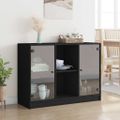 vidaXL Komoda čierna 102x37x75,5 cm kompozitné drevo