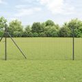 vidaXL Euro plotový základ 10 x 1,4 m PVC potiahnutá oceľ Sivá