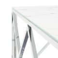 vidaXL Konferenčný stolík strieborný 80x80x40 cm nerezová oceľ a sklo