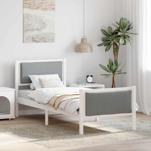 vidaXL Rám postele s čelnou doskou Svetlosivá 80 x 200 cm látka
