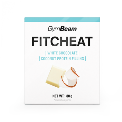 Proteinová čokoláda Fitcheat - GymBeam, biela čokoláda kokos