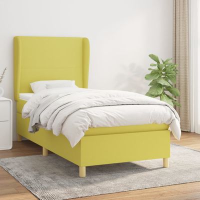 vidaXL Posteľný rám boxsping s matracom zelený 80x200 cm látka