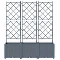 vidaXL Záhradný kvetináč 3 ks Svetlosivá 120 x 40 x 143 cm PP
