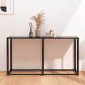 vidaXL Konzolový stolík čierny 140x35x75,5 cm tvrdené sklo