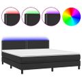 vidaXL Boxspring posteľ s matracom a LED čierna 160x200 cm umelá koža