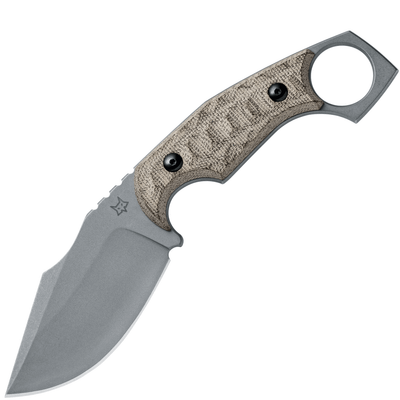 FOX knives FX-633 MOD Monkey Thumper taktický nôž - karambit 9 cm, Stonewash, zelená, Micarta, Kydex
