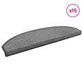 vidaXL Samolepiace schodové rohože 15 ks 80 x 24,5 x 3,5 cm Tmavosivá