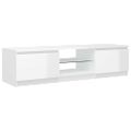vidaXL TV skrinka s LED svetlami lesklá biela 140x40x36 cm