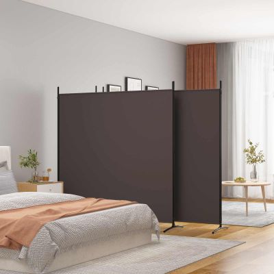 vidaXL 4-panelový paraván hnedý 698x180 cm látkový