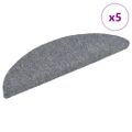 vidaXL Schodové rohože, samolepiace, 5 ks, 56x17x3 cm, svetlosivé, polkruhové
