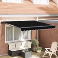 vidaXL Rám markízy Čierna 350 x 250 cm Polyester s PU povrchom