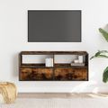 vidaXL TV skrinka dymový dub 100x31x39,5 cm kompozitné drevo a kov