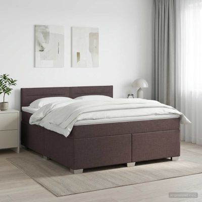 vidaXL Posteľ boxspring s matracom Tmavohnedá 180 x 200 cm Látka
