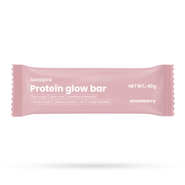 Protein GlowBar - BeastPink, jahoda, 40 g