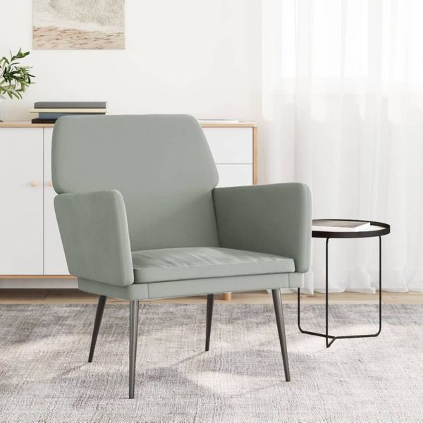 VidaXL Kreslo bledosivé 62x79x79 cm zamat