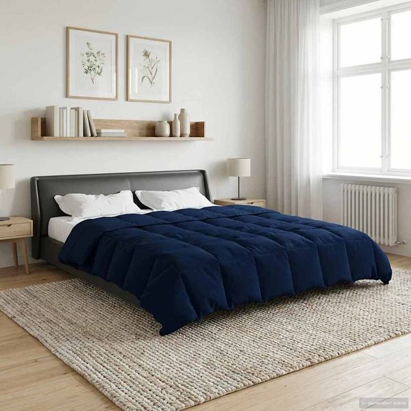 vidaXL Prikrývka na celý rok Tmavomodrá 220 x 260 cm Mikrovlákno