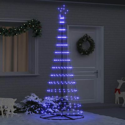 vidaXL LED vianočný stromček s 295 LED-i so stojanom Modrá 250 cm Kov