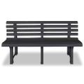 vidaXL Záhradná lavička 145,5 cm, plast, antracitová