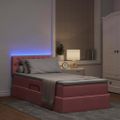 vidaXL LED úložná posteľ s matracom Ružová 90 x 200 cm Zamat